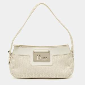 Dior Off White Oblique Canvas and Leather Street Chic Bag
