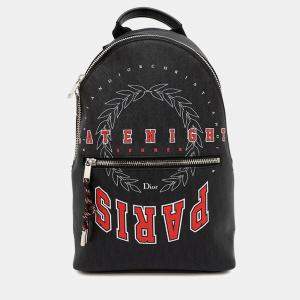 Dior Logo Backpack Black Leather
