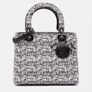 Dior White Medium Tweed Lady Dior