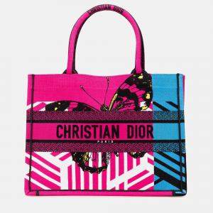 Dior Multicolor Medium Embroidered Canvas Butterfly D Jungle Pop Book Tote