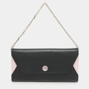 Dior Black/Pink Leather Addict Rendez-Vous Clutch Bag
