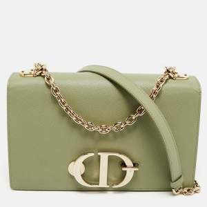 Pre Owned Dior Light Green Leather Montaigne 30 Chain Shoulder Bag