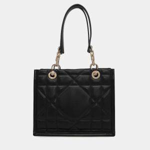 Pre Owned Dior Essential Small Black Leather Tote Bag