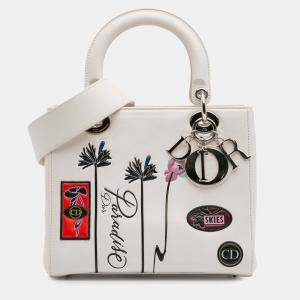 Pre Owned Dior White Medium Lambskin Paradise Lady Dior