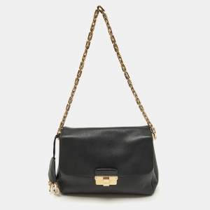 Dior Black Leather Small Diorling Chain Shoulder Bag
