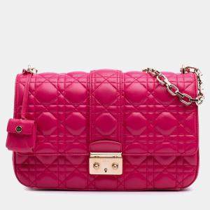 Dior Pink Medium Lambskin Cannage Miss Dior Flap