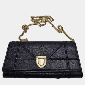 Dior Diorama Blue Leather Wallet on Chain