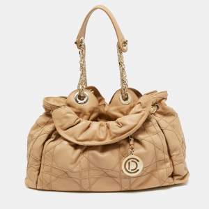 مملوكة مسبقًا Dior Beige Cannage Leather Le Trente Shoulder Bag