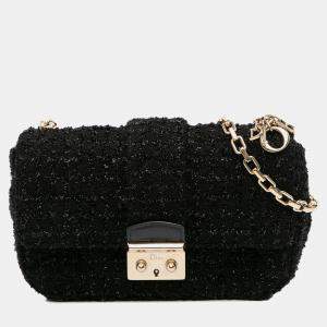 Dior Black Mini Tweed Cannage Miss Dior Flap