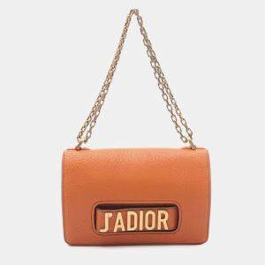 Dior Orange Canyon Grained Lambskin J Adior Chain Flap