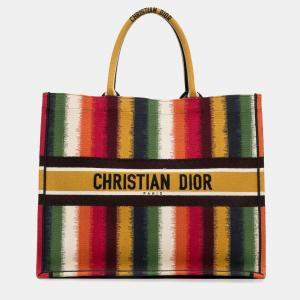 Dior Multicolor Large Striped Book Tote