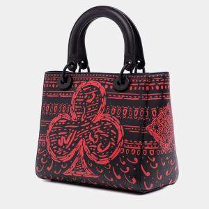 Dior Black Small Smooth Calfskin Painted Heart Clover Lady Dior