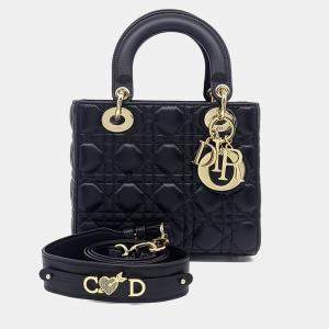 Dior Black Leather Cannage Lady Bag Small