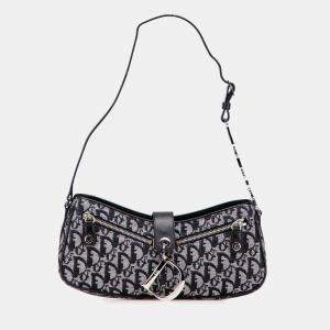 Dior Blue Diorissimo Trotter Canvas Shoulder Bag