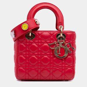 Dior Red Small Lambskin Cannage My ABCDior Lady Dior
