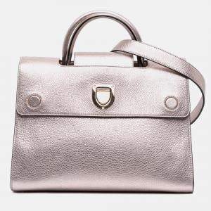 Dior Pink Medium Metallic Grained Calfskin Diorever Satchel