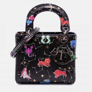 Pre Owned Dior Black Mini Calfskin Pixel Zodiac Lady Dior