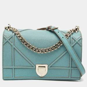 Dior Light Blue Leather Medium Diorama Shoulder Bag