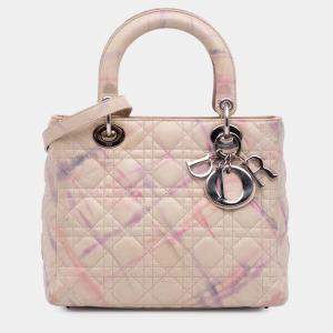 Dior Pink Limited Edition Medium Lambskin Cannage Lady Dior