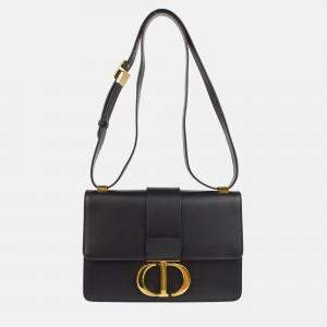 Christian Dior 30 Montaigne Black Leather Shoulder Bag