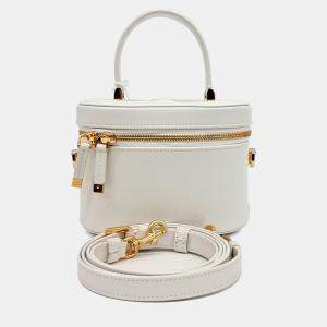 Dior White Leather CD Signature Small Vanity bag