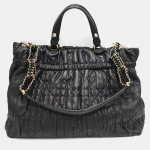 Pre Owned Dior Quilted Cannage Leather Delices Gaufre Tote
