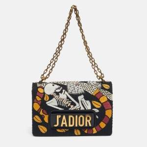Pre Owned Dior Multicolor Tarot Embroidered Fabric J’adior Flap Shoulder Bag
