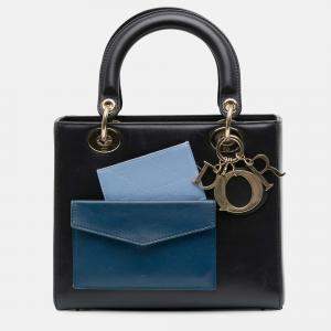 Pre Owned Dior Black Medium Calfskin Pockets Lady Dior