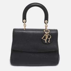 Pre Owned Dior Black Leather Small Be Dior Flap Top Handle Bag