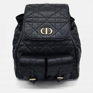 Pre Owned Dior Black Leather Caro Backpack