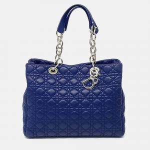 Pre Owned Dior Blue Leather Cannage shoulder bag
