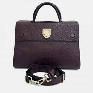 Pre Owned Dior Burgundy Leather Diolamar Shoulder Bag