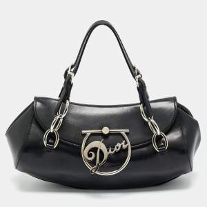 Pre Owned Dior Black Leather Diva Shoulder Bag