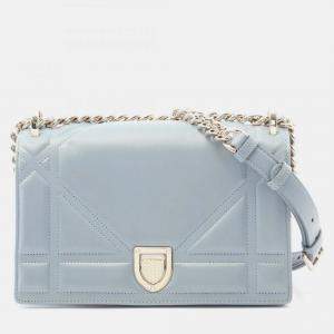 Pre Owned Dior Blue Small Calfskin Diorama Flap
