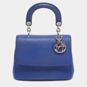 Pre Owned Dior Blue Leather Mini Be Dior Top Handle Bag