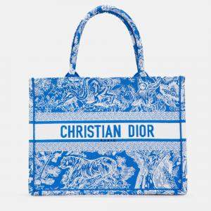 Pre Owned Medium Canvas Embroidered Dioriviera Toile De Jouy Book Tote