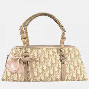 Pre Owned Christian Dior Beige PVC Romanttic Trotter Handbag