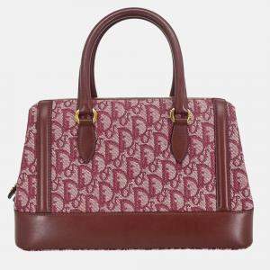 Pre Owned Christian Dior Bordeaux Trotter Canvas Top Handle Bag