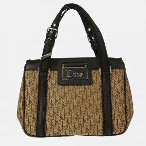 Pre Owned Dior Street Chic Trotter Beige/Brown Canvas Shoulder Bag