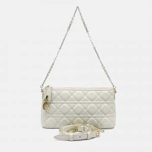 Pre Owned Dior White Leather Miss Dior Midi Mini Bag