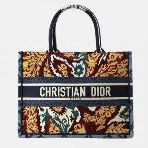 Pre Owned Dior Yellow Medium Canvas Embroidered Paisley Book Tote