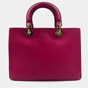 مملوكة مسبقًا Dior Fuchsia Leather Medium Diorissimo Shopper Tote
