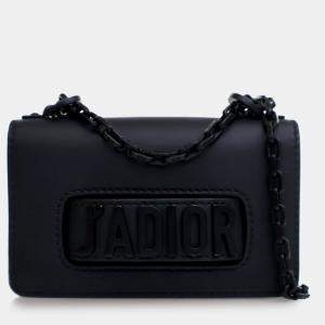Pre Owned Dior Black Mini Ultra Matte Calfskin J'Adior Chain Flap