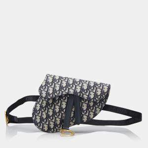 Pre Owned Dior Oblique Canvas Saddle Belt Bag
