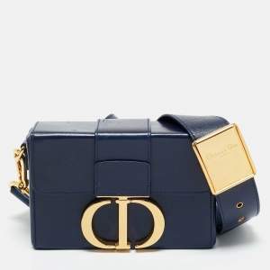 Pre Owned Dior Navy Blue Leather 30 Montaigne Box Bag