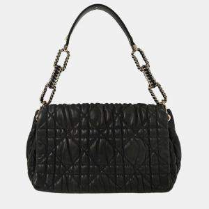 Pre Owned Christian Dior Black Lambskin Cannage Handbag 15-BO-0160