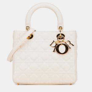 Pre Owned Dior Medium Lambskin Cannage Lady Dior
