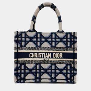 Pre Owned Dior Blue Fabric Book Tote Bag