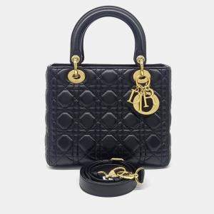 Pre Owned Dior Black Leather Lady Bag Medium