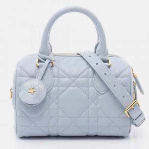 Pre Owned Christian Dior Dior Groove 20 Macrocannage Handbag Leather Blue